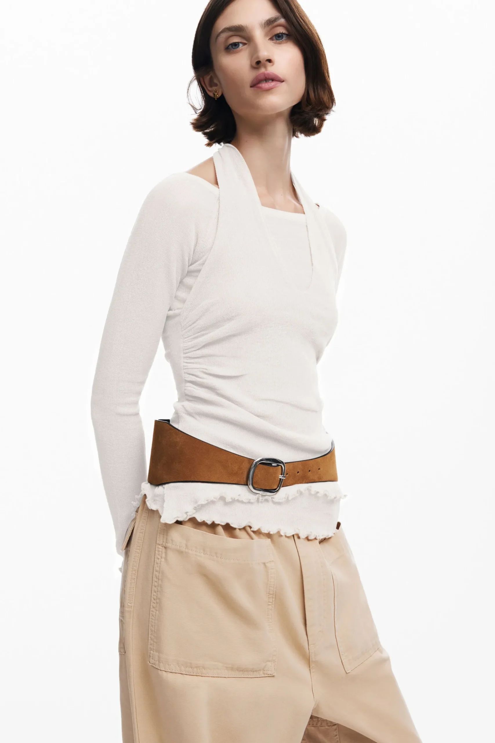 Camisas E Blusas|T-shirts<Desigual Camiseta de decote duplo