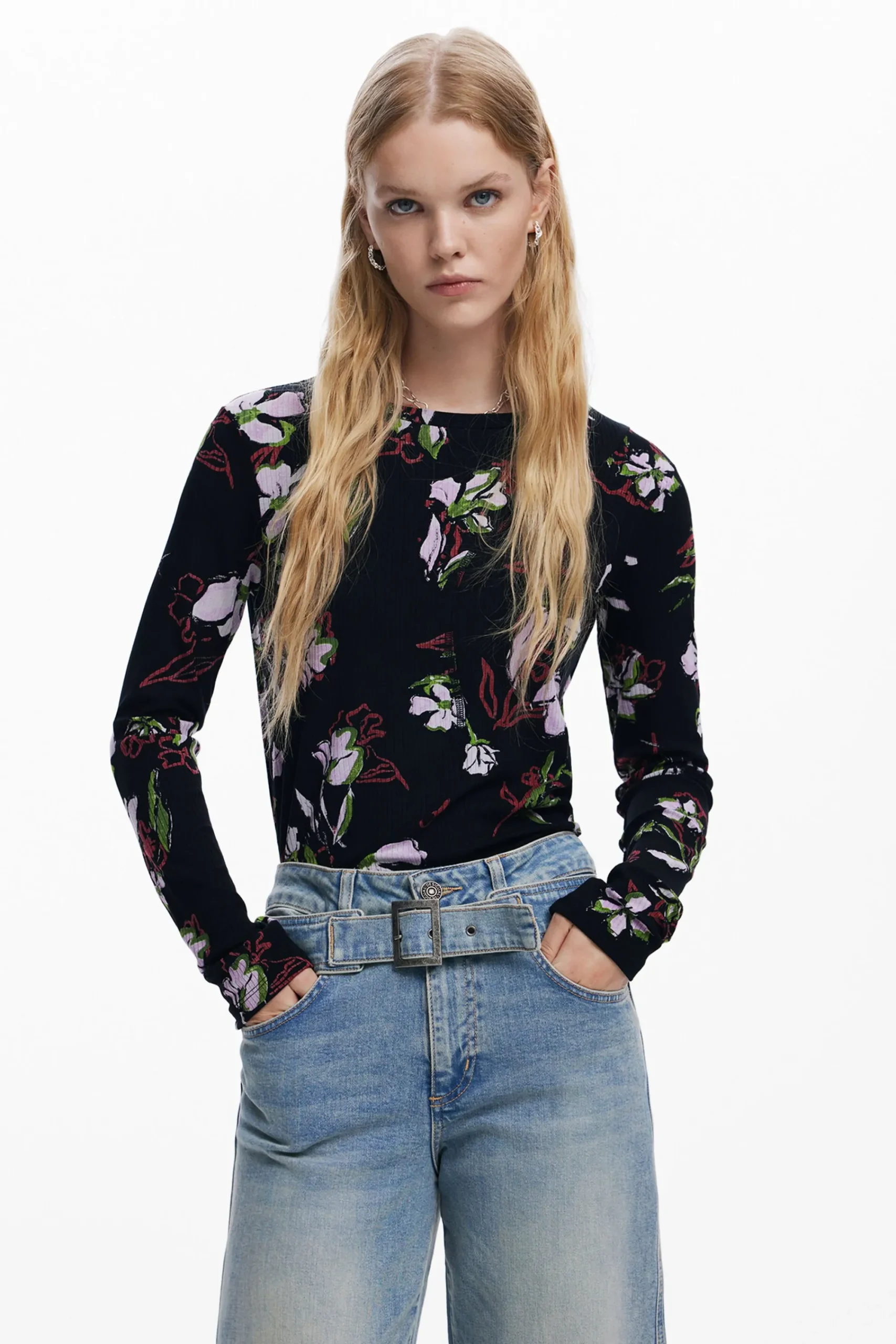 Camisas E Blusas|T-shirts<Desigual Camiseta de flores