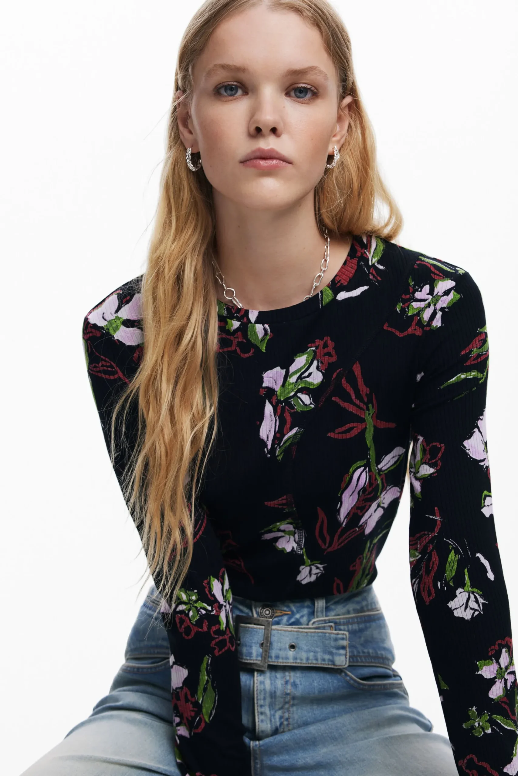 Camisas E Blusas|T-shirts<Desigual Camiseta de flores