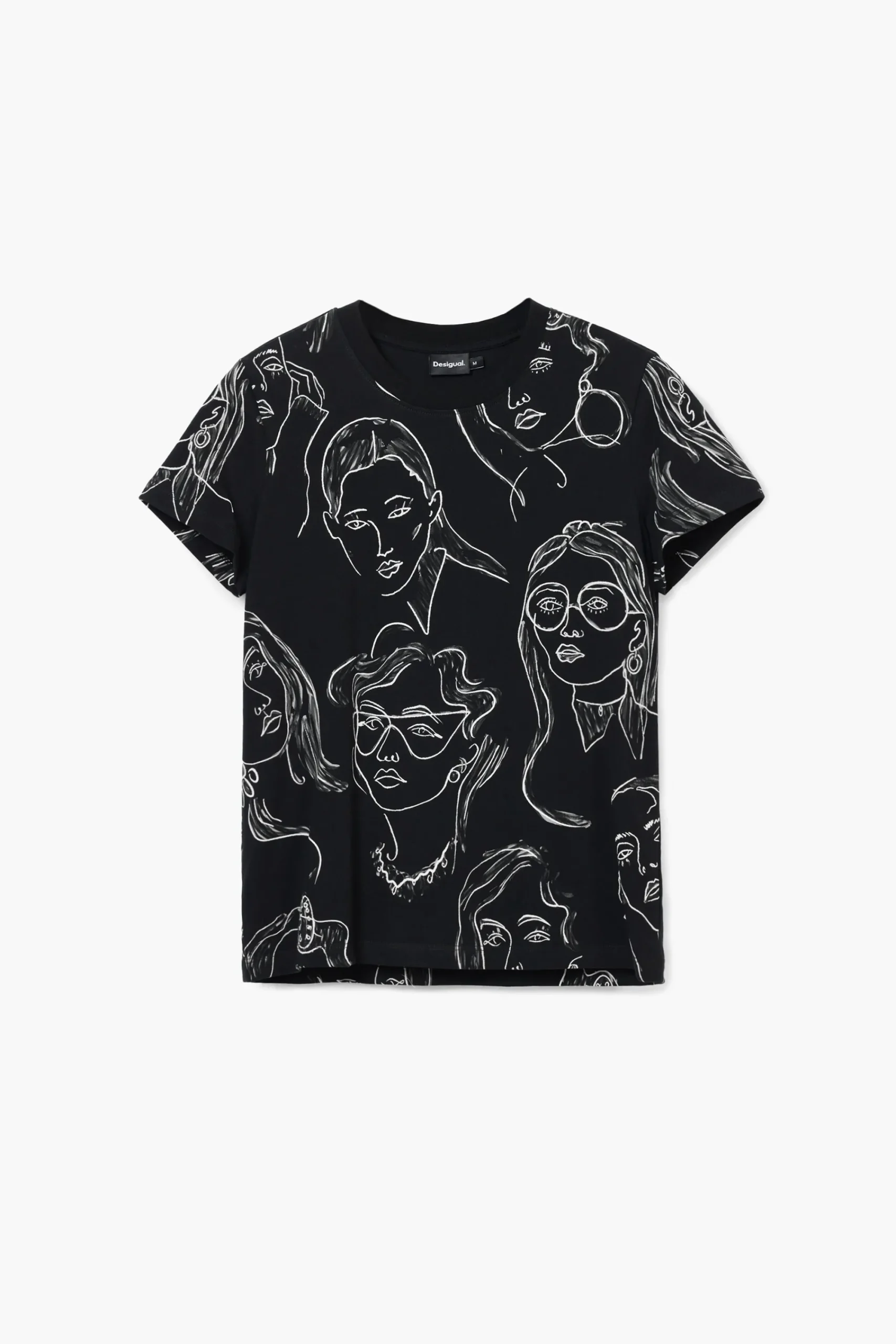 Camisas E Blusas|T-shirts<Desigual Camiseta de manga curta com rostos
