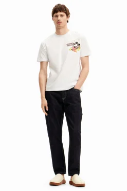 T-shirts<Desigual Camiseta de manga curta do Mickey Mouse com frase.