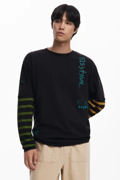 T-shirts<Desigual Camiseta de manga dupla