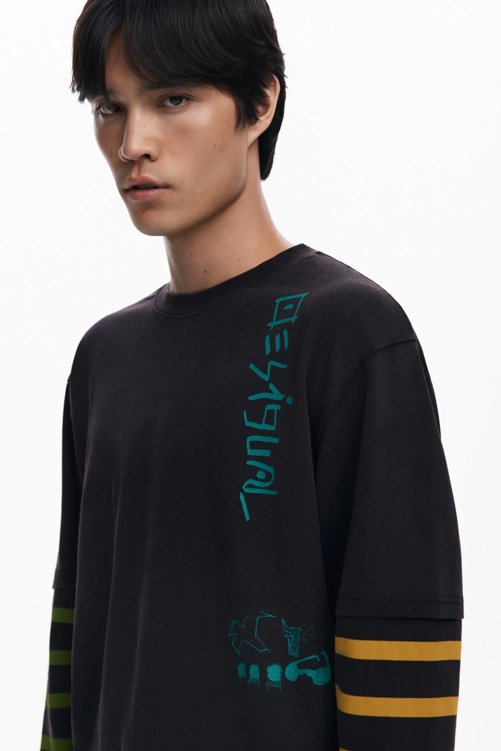 T-shirts<Desigual Camiseta de manga dupla