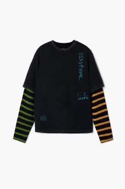 T-shirts<Desigual Camiseta de manga dupla