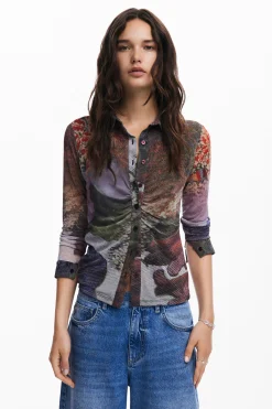 Camisas E Blusas|T-shirts<Desigual Camiseta de manga longa bosque de outono