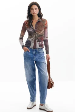 Camisas E Blusas|T-shirts<Desigual Camiseta de manga longa bosque de outono