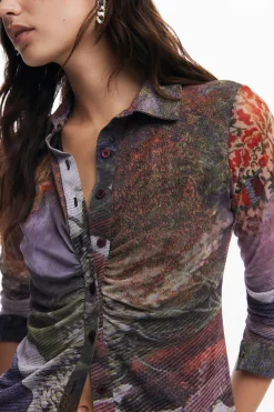 Camisas E Blusas|T-shirts<Desigual Camiseta de manga longa bosque de outono