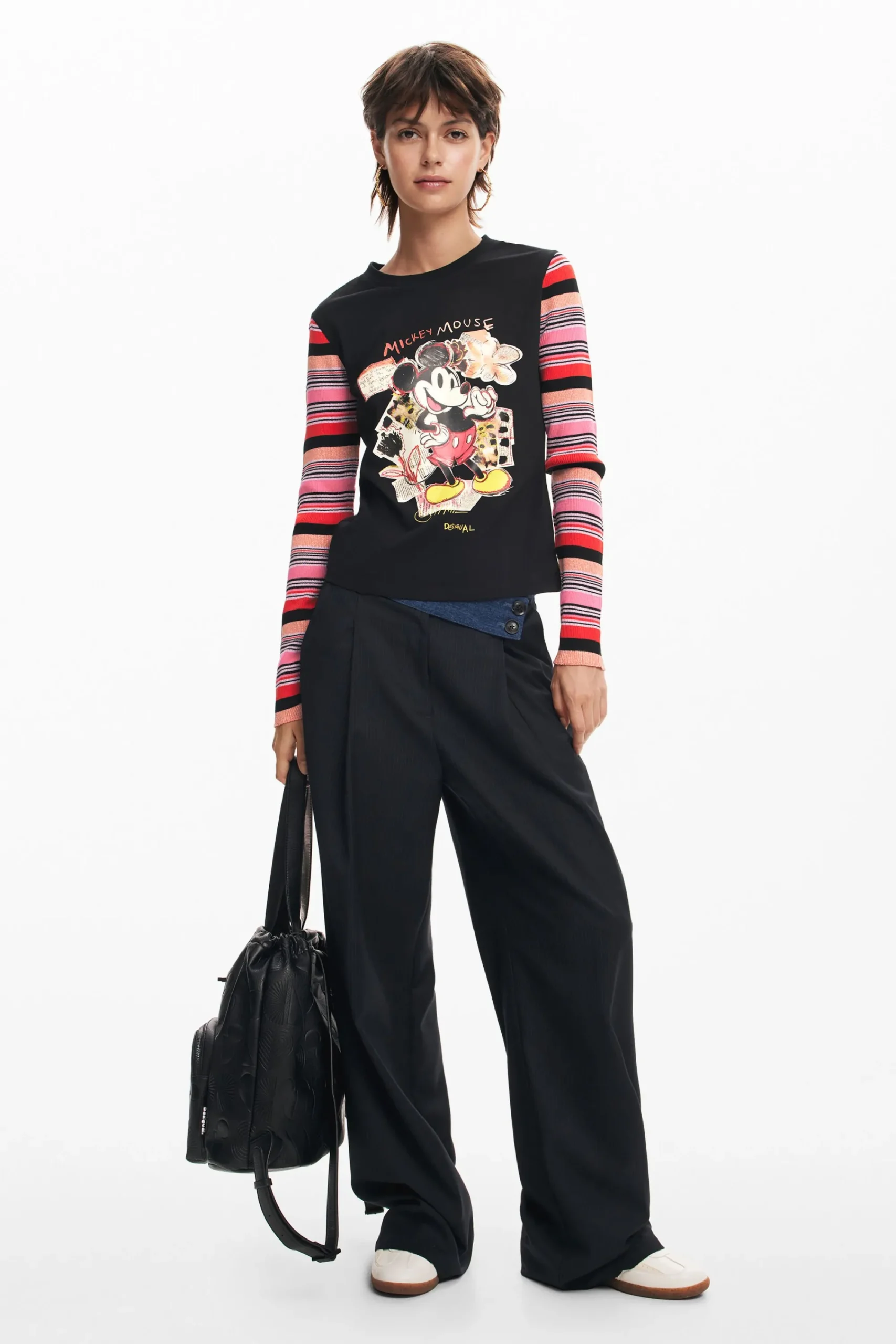 Camisas E Blusas|T-shirts<Desigual Camiseta de manga longa do Mickey