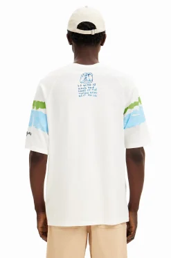 T-shirts<Desigual Camiseta de palmeiras em aquarela