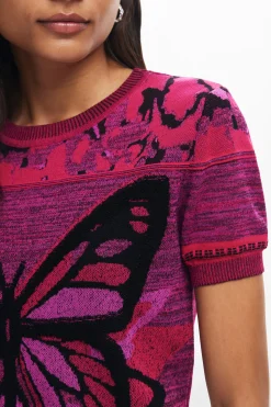Camisas E Blusas|T-shirts<Desigual Camiseta de ponto borboleta