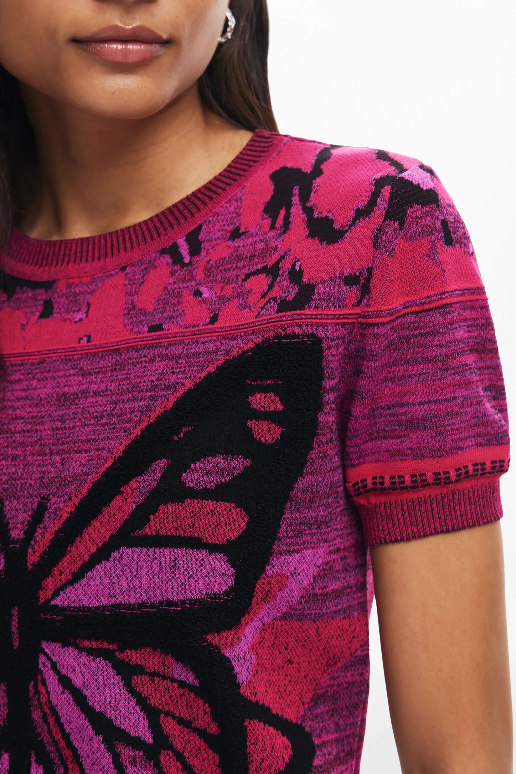 Camisas E Blusas|T-shirts<Desigual Camiseta de ponto borboleta