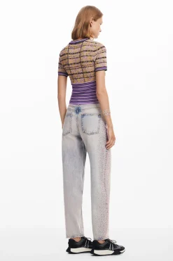 Roupa De Malha|Camisas E Blusas<Desigual Camiseta de ponto xadrez