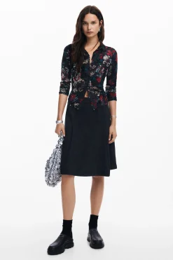 Camisas E Blusas|T-shirts<Desigual Camiseta de tul estampado floral