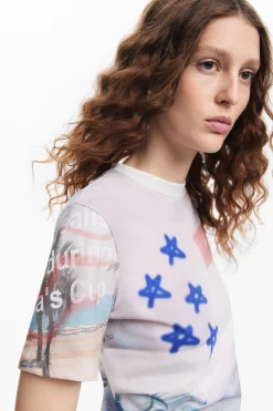 Camisas E Blusas|T-shirts<Desigual Camiseta estampada American Magic