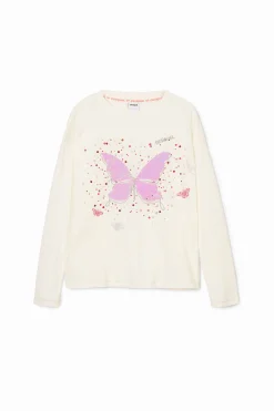 T-shirts E Camisas<Desigual Camiseta estampada com borboleta