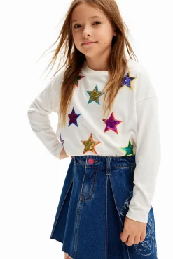T-shirts E Camisas<Desigual Camiseta estampada com estrelas