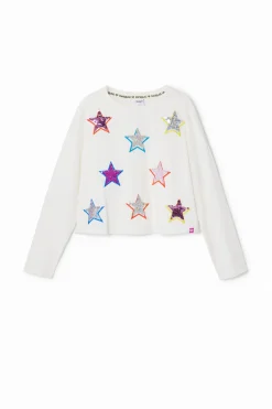 T-shirts E Camisas<Desigual Camiseta estampada com estrelas