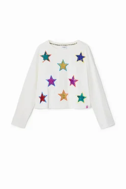 T-shirts E Camisas<Desigual Camiseta estampada com estrelas