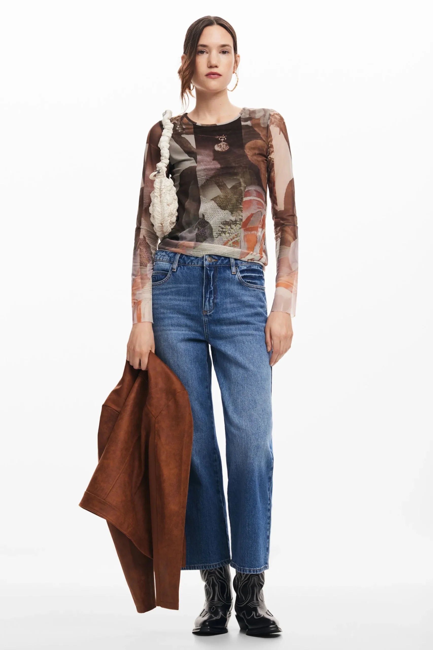 Camisas E Blusas|T-shirts<Desigual Camiseta estampada com flores