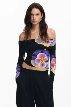 Roupa De Malha|Camisas E Blusas<Desigual Camiseta estampada com flores M. Christian Lacroix
