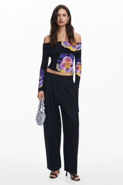 Roupa De Malha|Camisas E Blusas<Desigual Camiseta estampada com flores M. Christian Lacroix