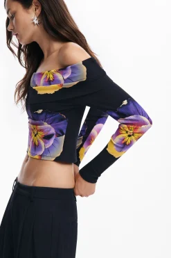 Roupa De Malha|Camisas E Blusas<Desigual Camiseta estampada com flores M. Christian Lacroix