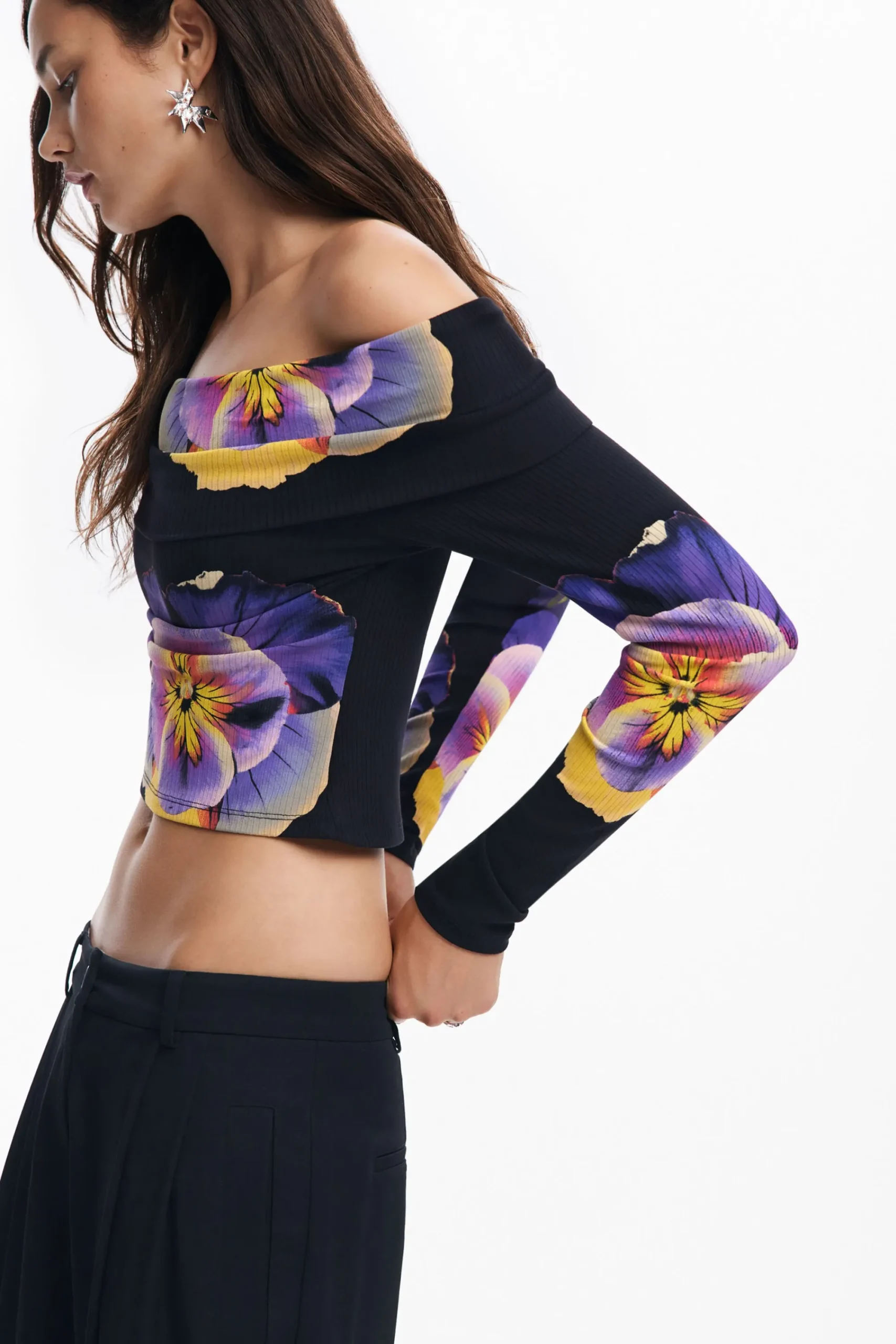 Roupa De Malha|Camisas E Blusas<Desigual Camiseta estampada com flores M. Christian Lacroix