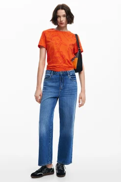 Camisas E Blusas|T-shirts<Desigual Camiseta estampada com rostos