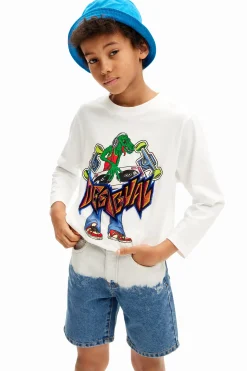 T-shirts E Camisas<Desigual Camiseta estampada de dinossauro