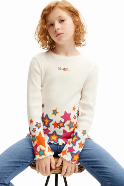 T-shirts E Camisas<Desigual Camiseta estrelas coloridas