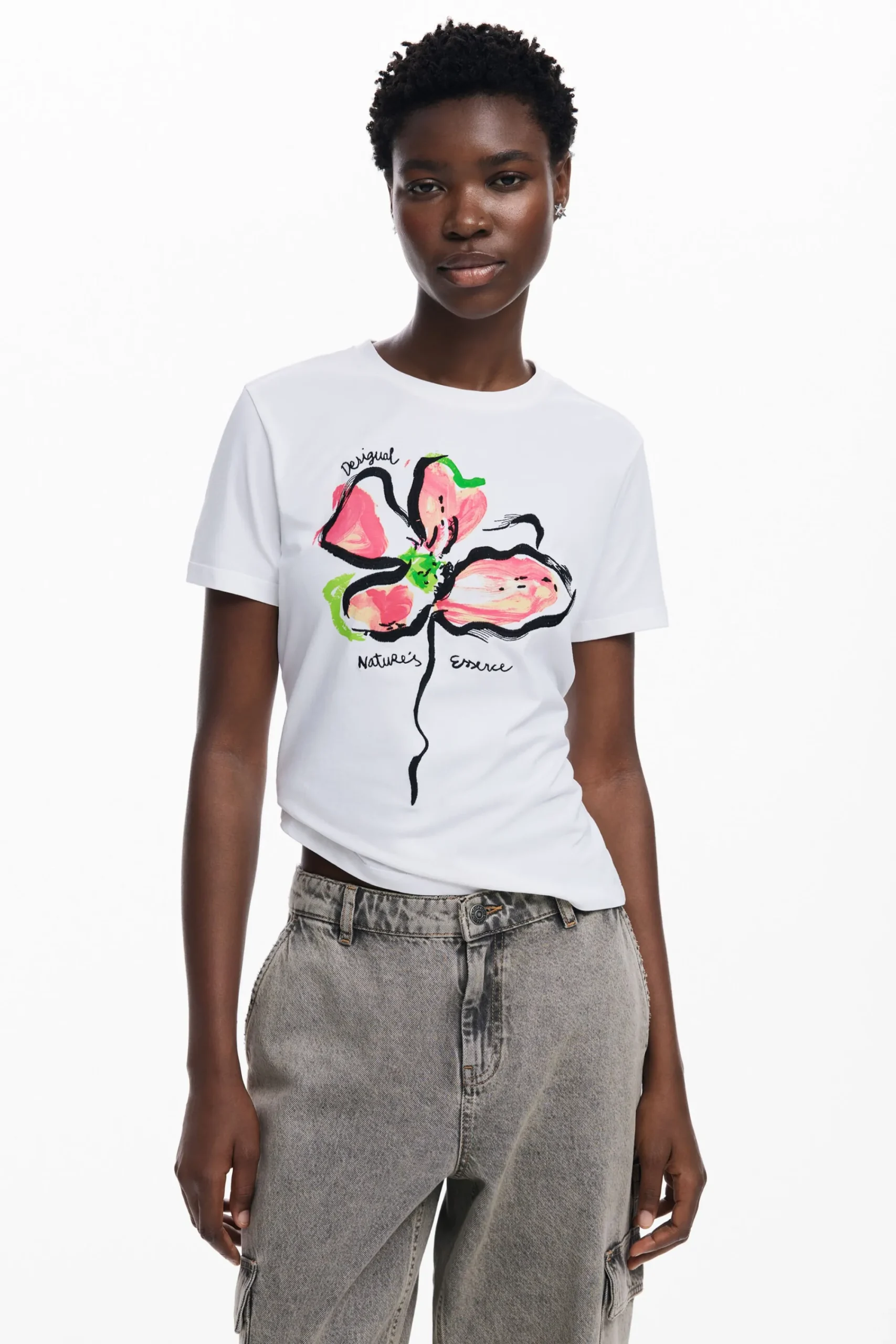 Camisas E Blusas|T-shirts<Desigual Camiseta floral