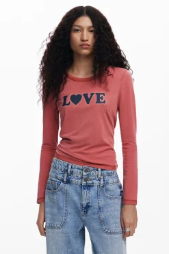 Camisas E Blusas|T-shirts<Desigual Camiseta I Love