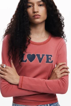 Camisas E Blusas|T-shirts<Desigual Camiseta I Love