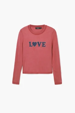Camisas E Blusas|T-shirts<Desigual Camiseta I Love
