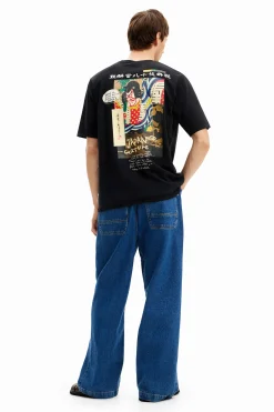 T-shirts<Desigual Camiseta ilustração estilo japonê s