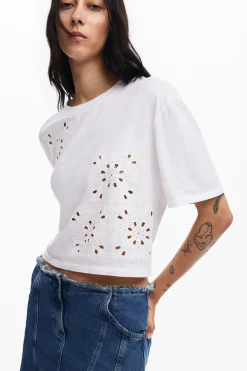 Camisas E Blusas|T-shirts<Desigual Camiseta lisa detalhes