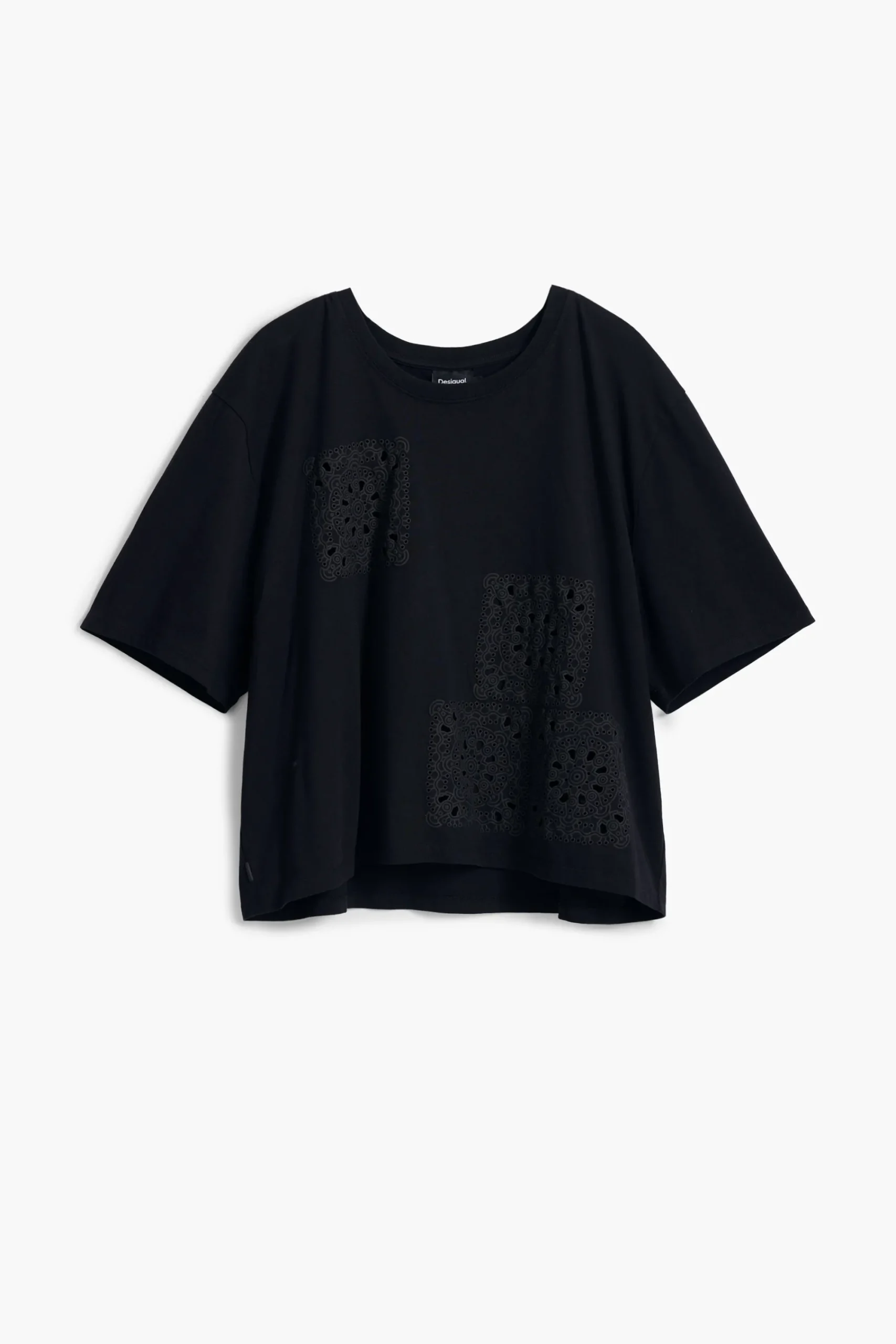Camisas E Blusas|T-shirts<Desigual Camiseta lisa detalhes