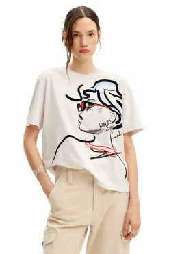 Camisas E Blusas|T-shirts<Desigual Camiseta lisa ilustração