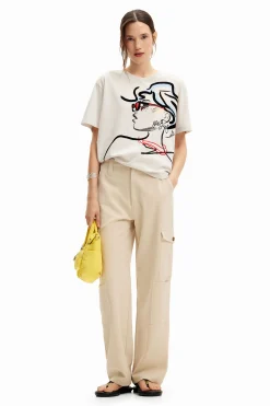 Camisas E Blusas|T-shirts<Desigual Camiseta lisa ilustração