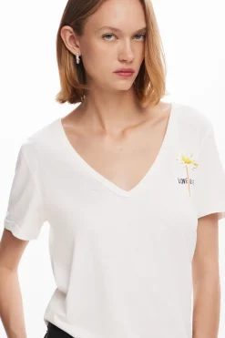 Camisas E Blusas|T-shirts<Desigual Camiseta lisa mensagem