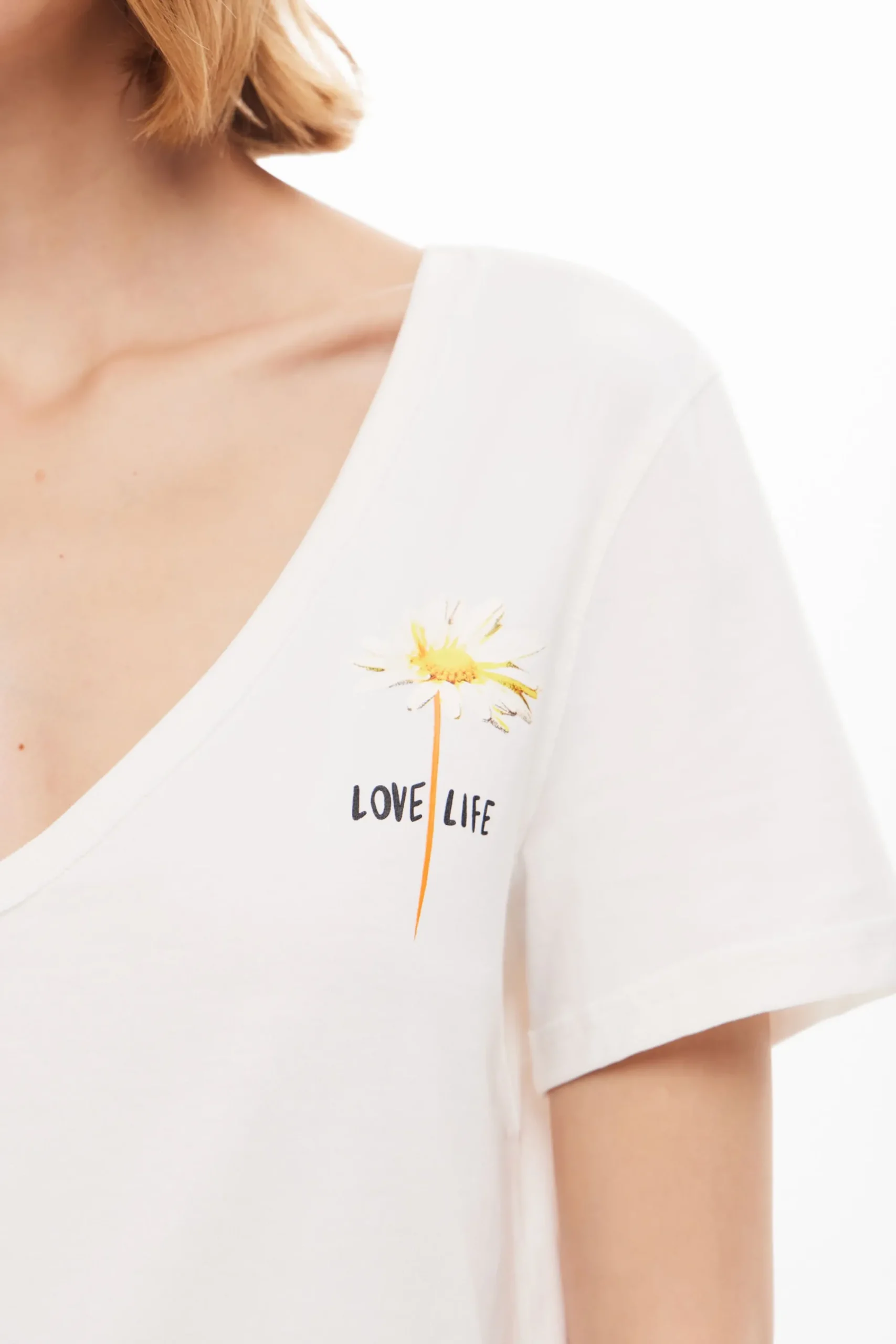 Camisas E Blusas|T-shirts<Desigual Camiseta lisa mensagem