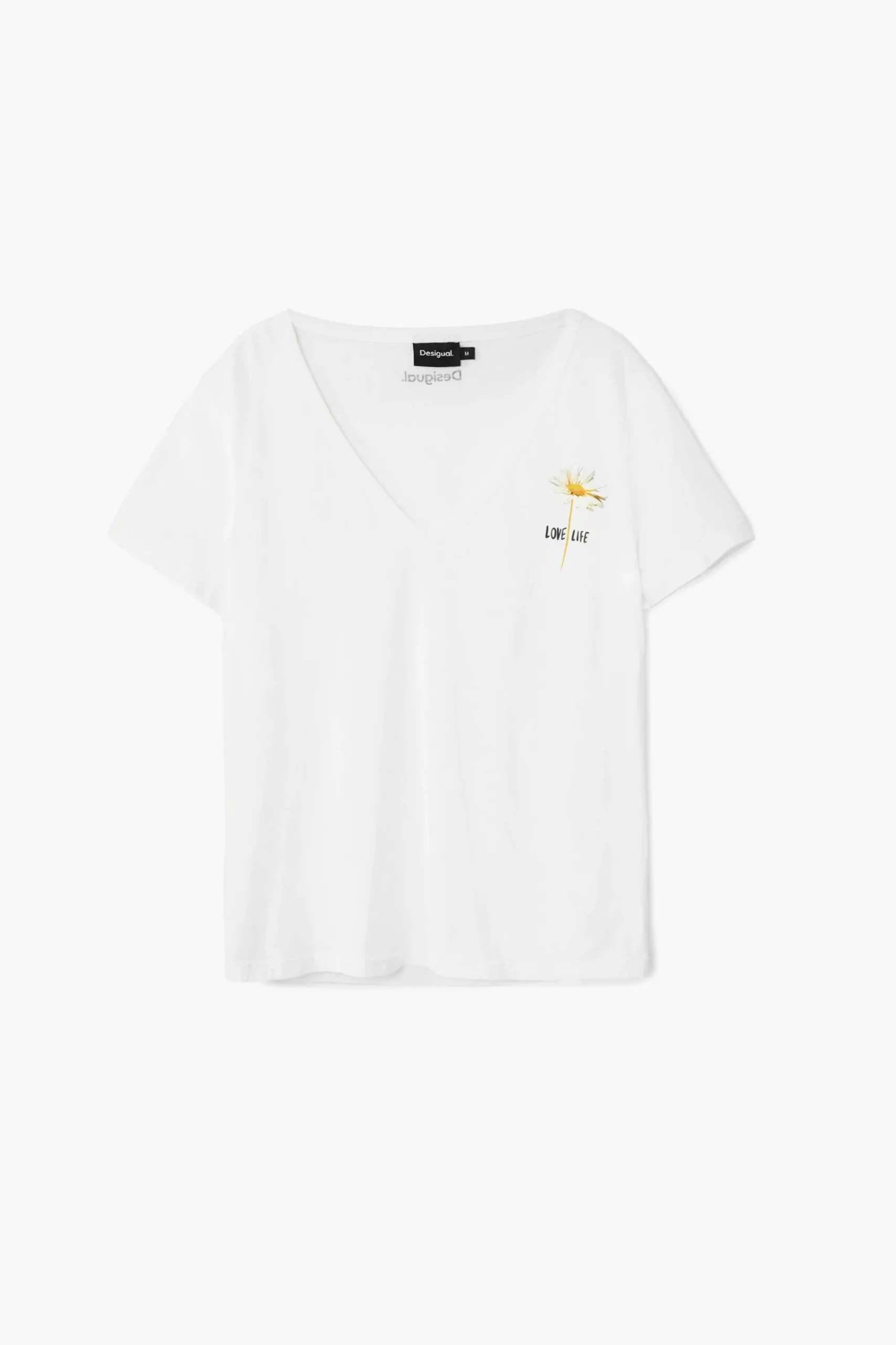 Camisas E Blusas|T-shirts<Desigual Camiseta lisa mensagem