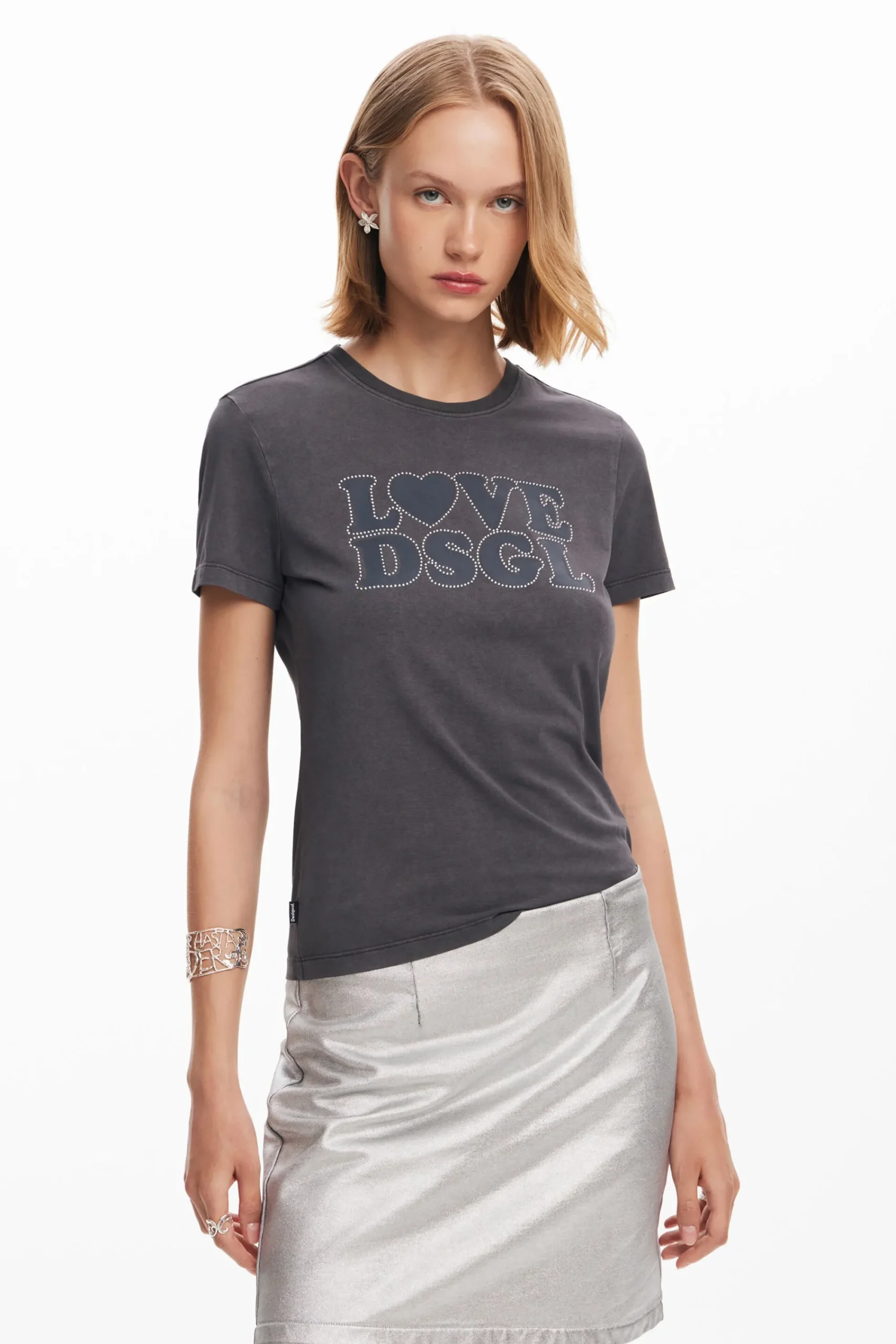 Camisas E Blusas|T-shirts<Desigual Camiseta lisa texto