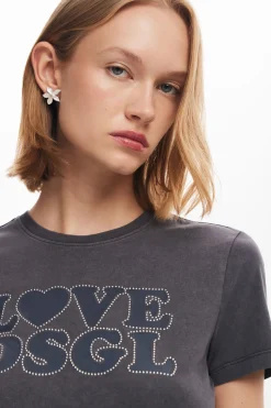 Camisas E Blusas|T-shirts<Desigual Camiseta lisa texto
