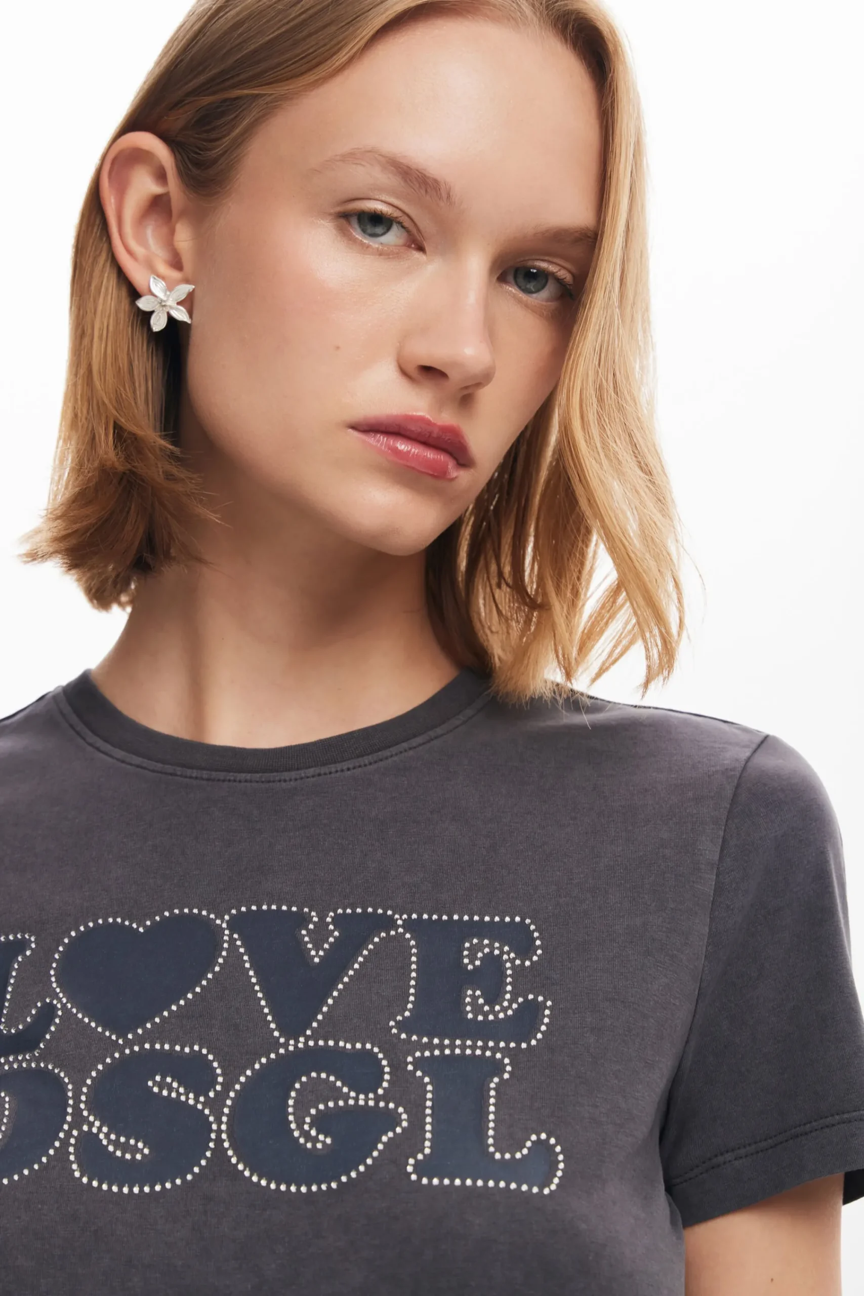 Camisas E Blusas|T-shirts<Desigual Camiseta lisa texto