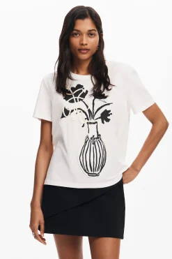 Camisas E Blusas|T-shirts<Desigual Camiseta lisa vaso