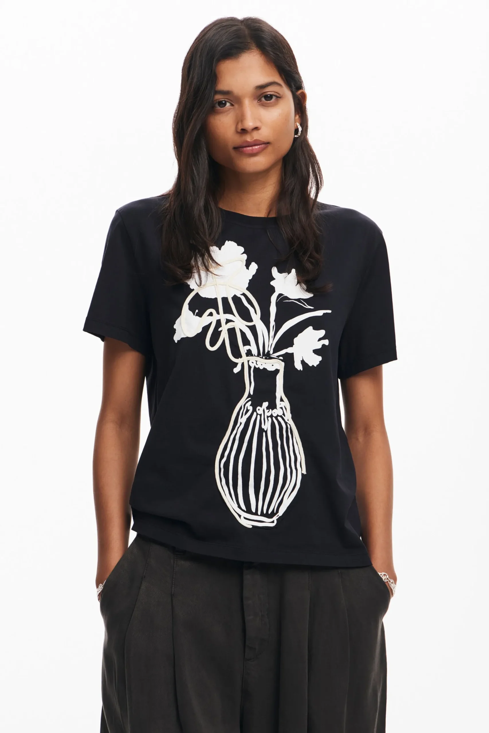 Camisas E Blusas|T-shirts<Desigual Camiseta lisa vaso