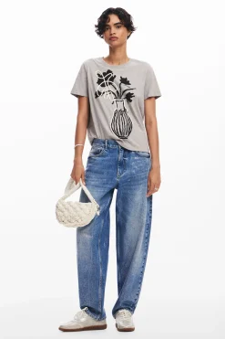 Camisas E Blusas|T-shirts<Desigual Camiseta lisa vaso