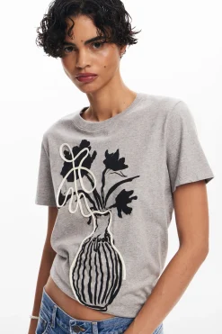 Camisas E Blusas|T-shirts<Desigual Camiseta lisa vaso