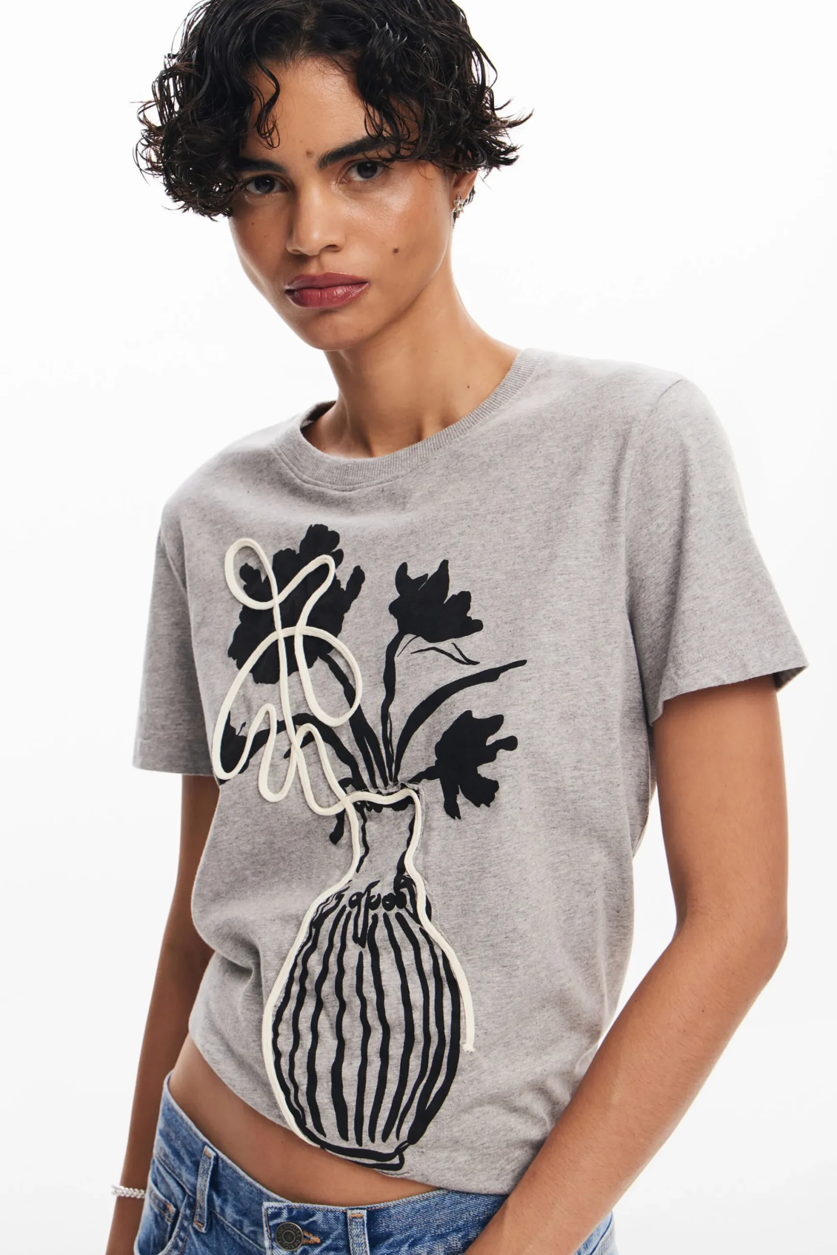 Camisas E Blusas|T-shirts<Desigual Camiseta lisa vaso